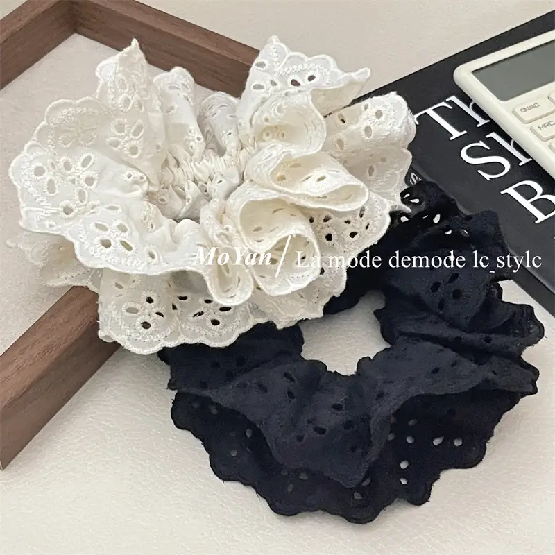 French Lace Hair Ring with Hollow Pattern & Color Options — feature 10