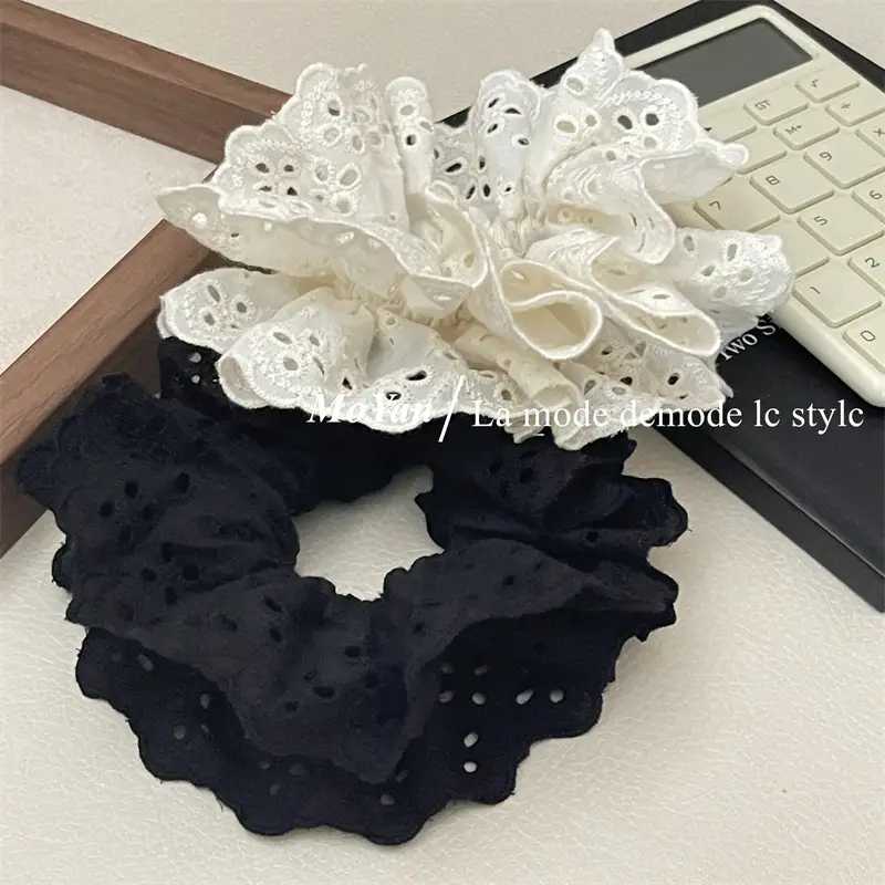 French Lace Hair Ring with Hollow Pattern & Color Options — feature 11