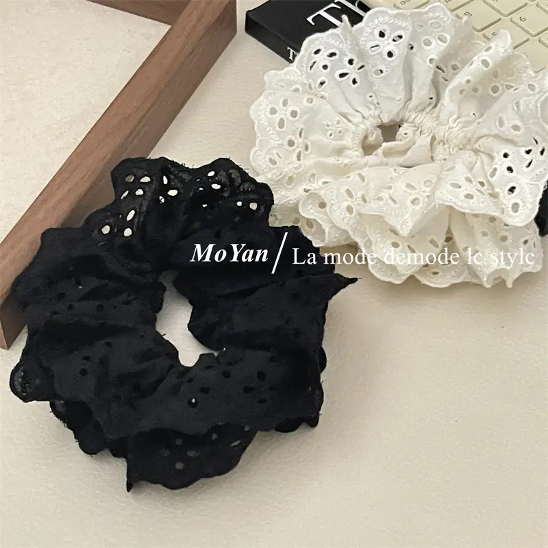 French Lace Hair Ring with Hollow Pattern & Color Options — feature 14
