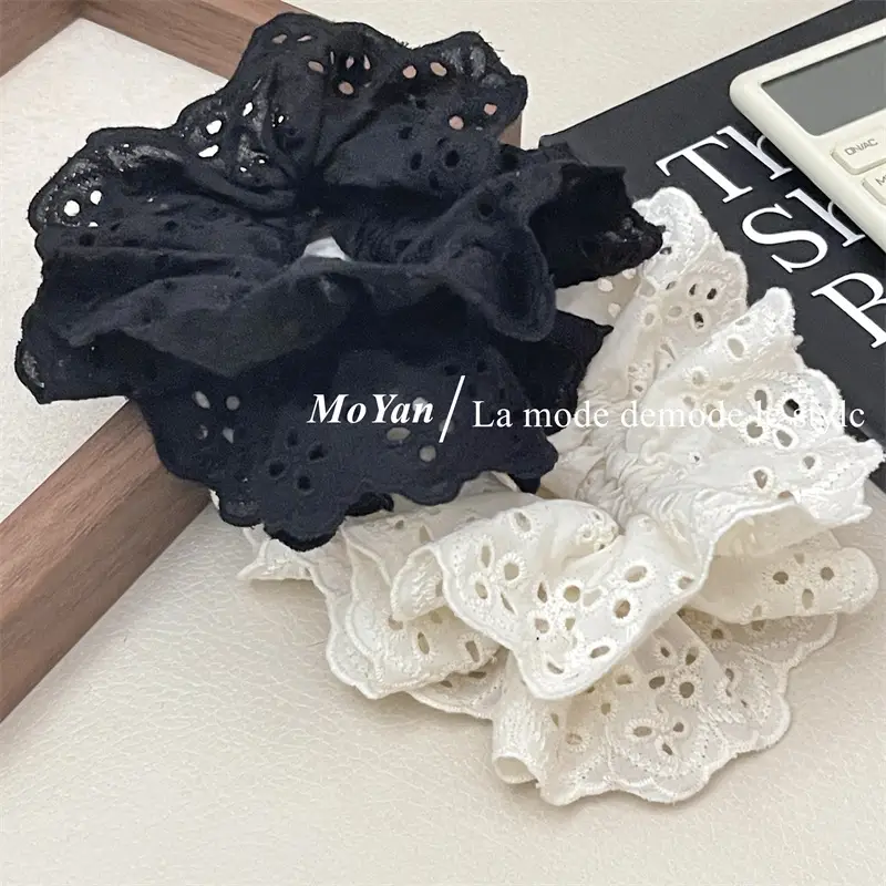 French Lace Hair Ring with Hollow Pattern & Color Options — feature 15