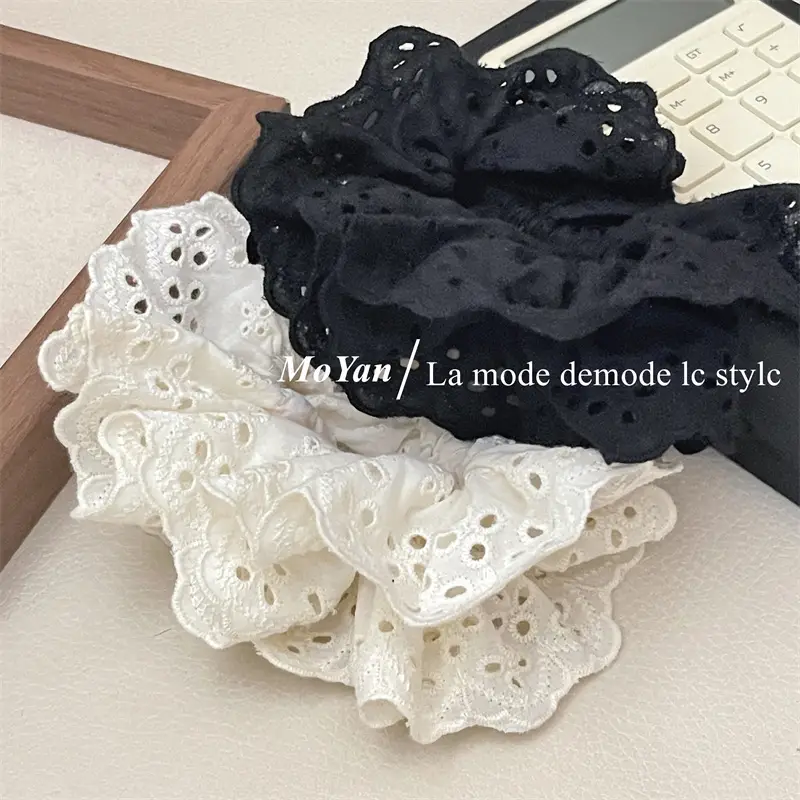 French Lace Hair Ring with Hollow Pattern & Color Options — feature 16