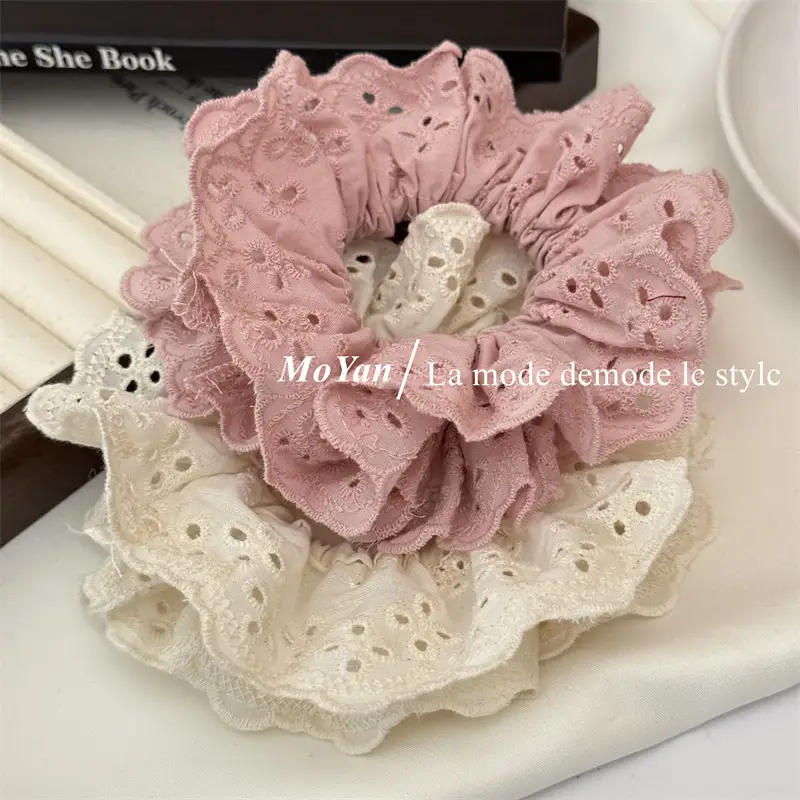 French Lace Hair Ring with Hollow Pattern & Color Options — feature 20