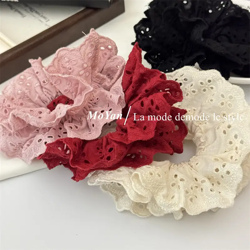 French Lace Hair Ring with Hollow Pattern & Color Options — feature 21