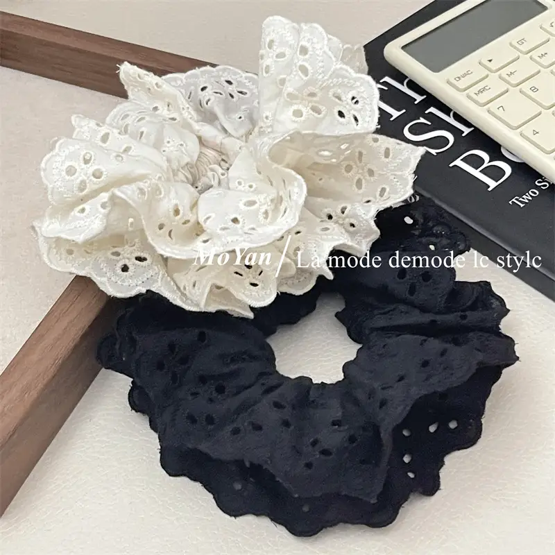 French Lace Hair Ring with Hollow Pattern & Color Options — feature 5