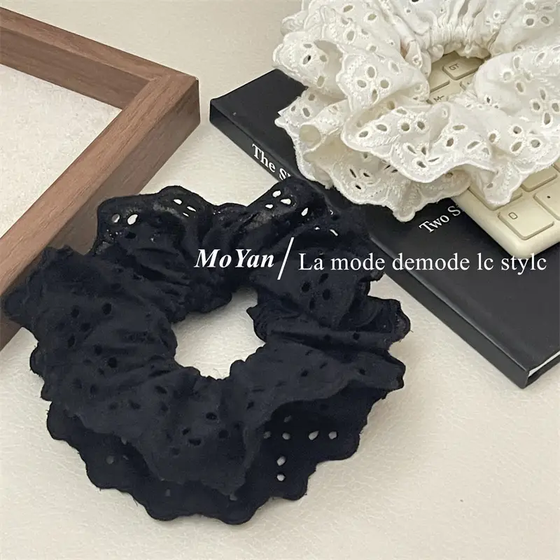 French Lace Hair Ring with Hollow Pattern & Color Options — feature 8