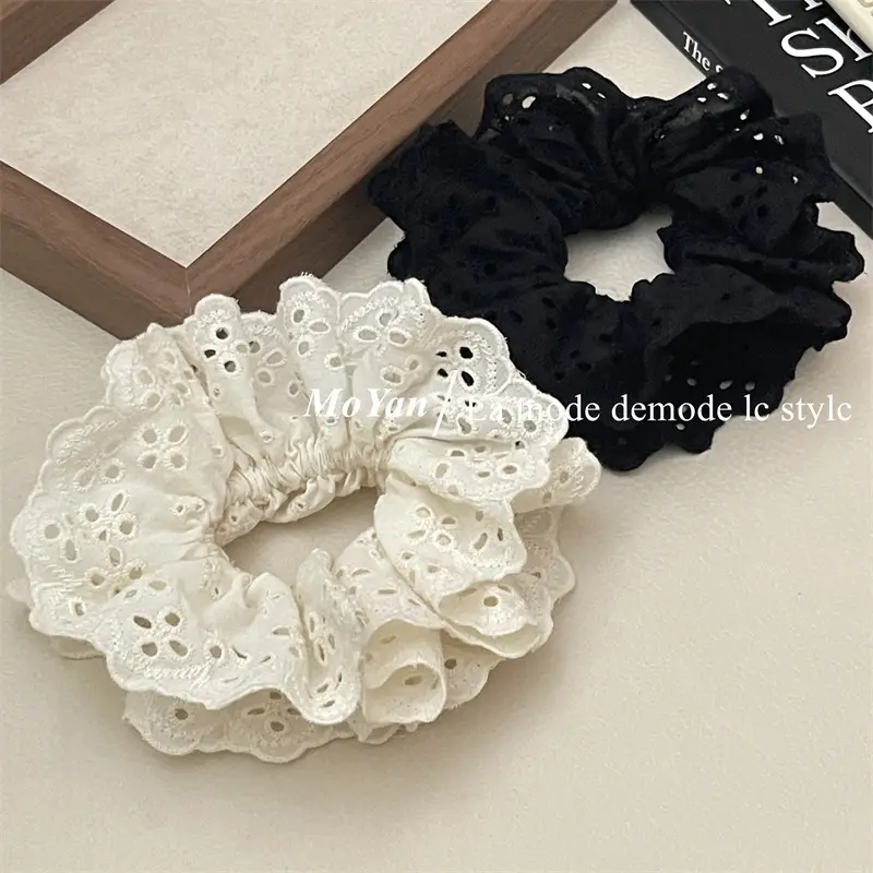French Lace Hair Ring with Hollow Pattern & Color Options — feature 9