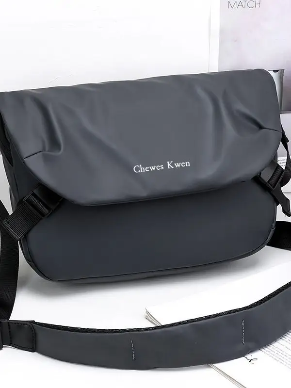 Men's Casual Messenger Bag Black Shoulder Bag - Image 5