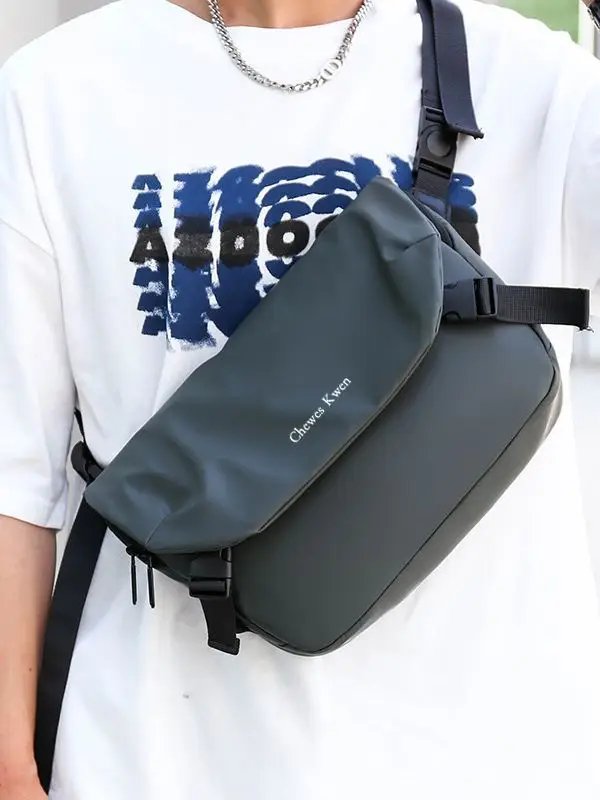 Men's Casual Messenger Bag Black Shoulder Bag - Image 6