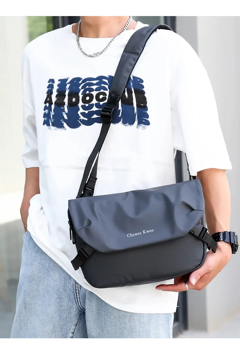 Men's Casual Messenger Bag Black Shoulder Bag — feature 10