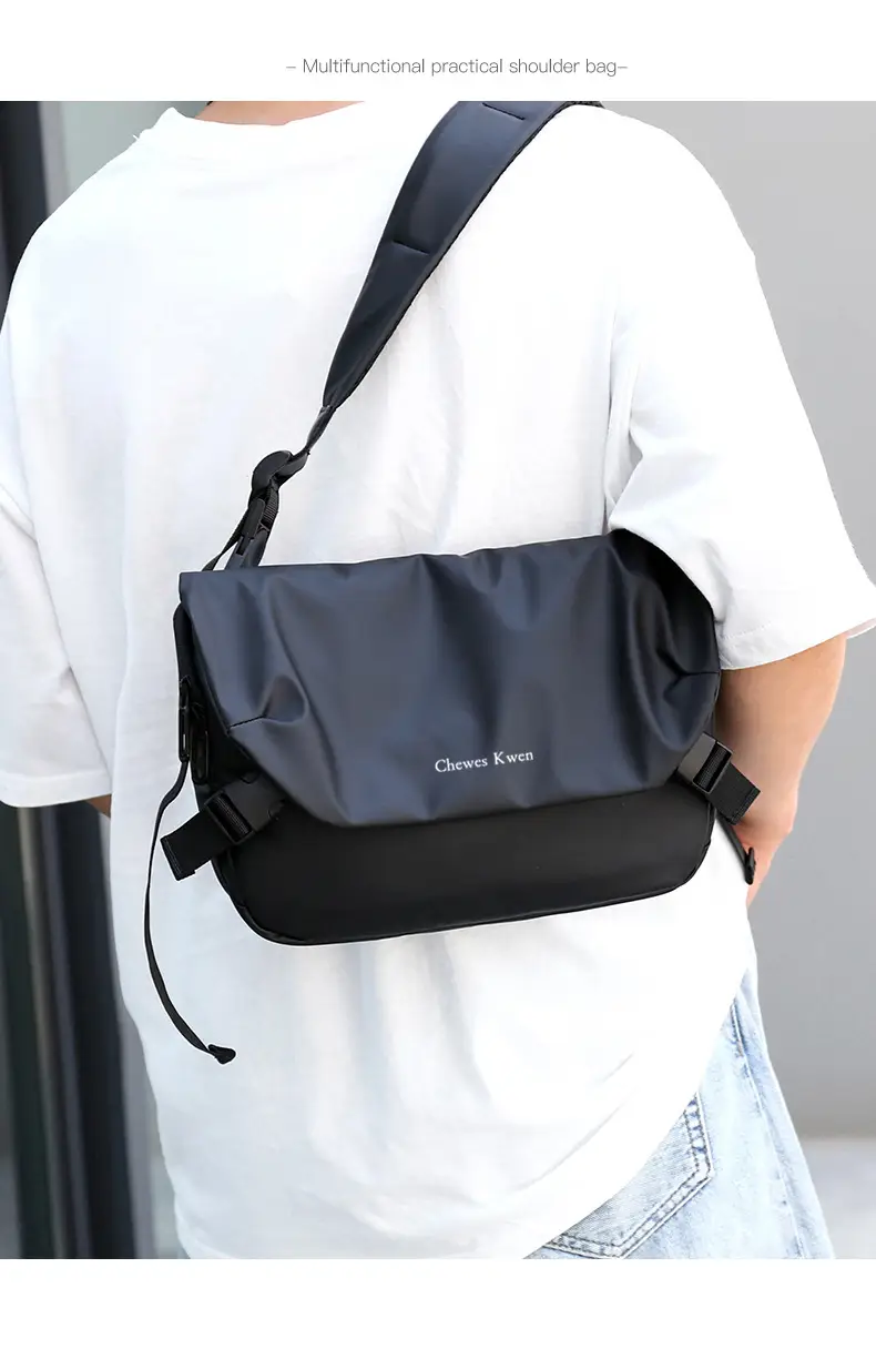 Men's Casual Messenger Bag Black Shoulder Bag — feature 13