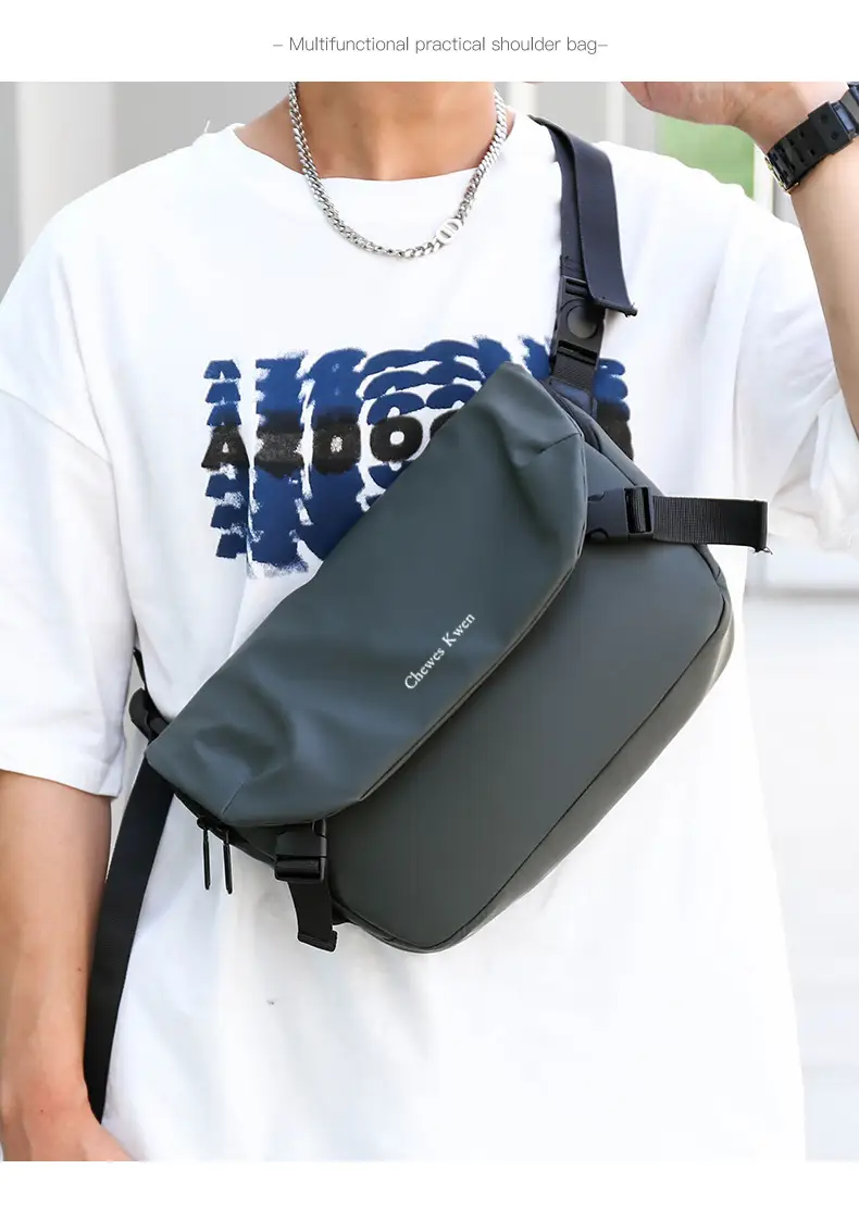 Men's Casual Messenger Bag Black Shoulder Bag — feature 14