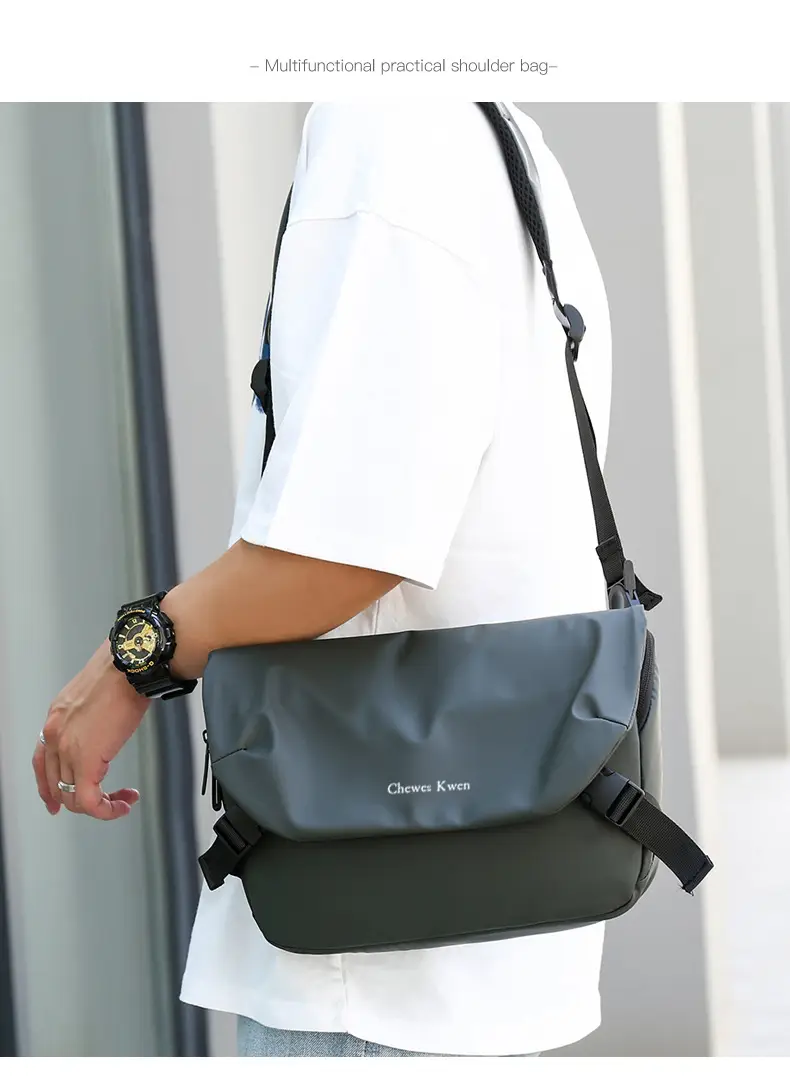 Men's Casual Messenger Bag Black Shoulder Bag — feature 15