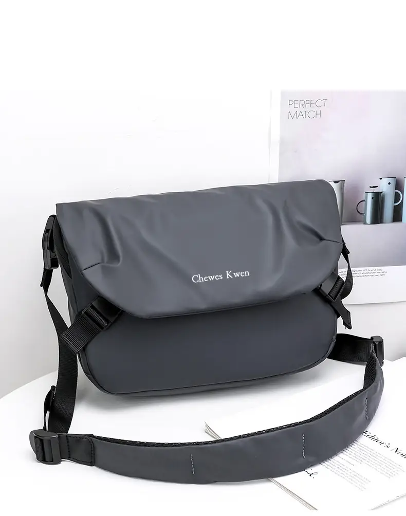 Men's Casual Messenger Bag Black Shoulder Bag — feature 16