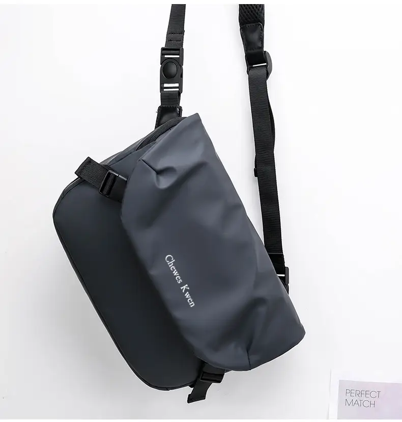 Men's Casual Messenger Bag Black Shoulder Bag — feature 17