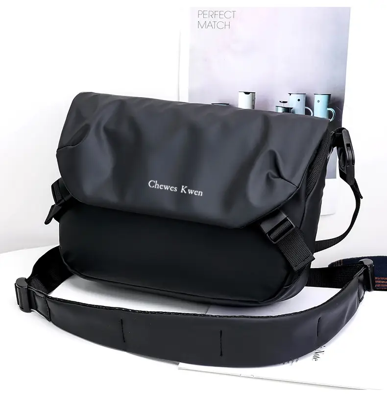 Men's Casual Messenger Bag Black Shoulder Bag — feature 19