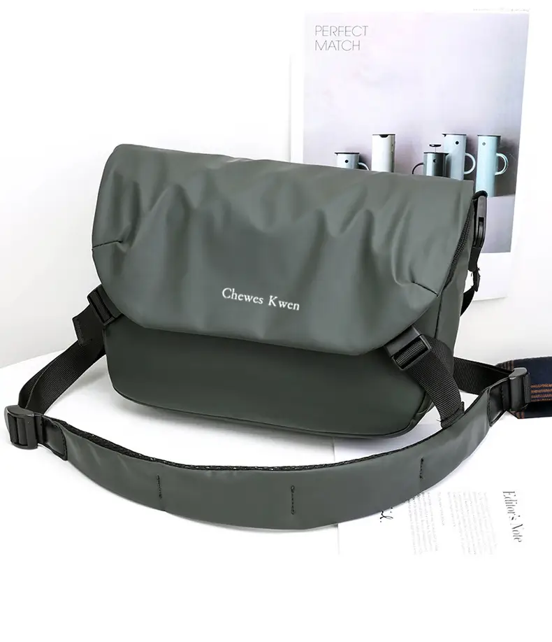 Men's Casual Messenger Bag Black Shoulder Bag — feature 20