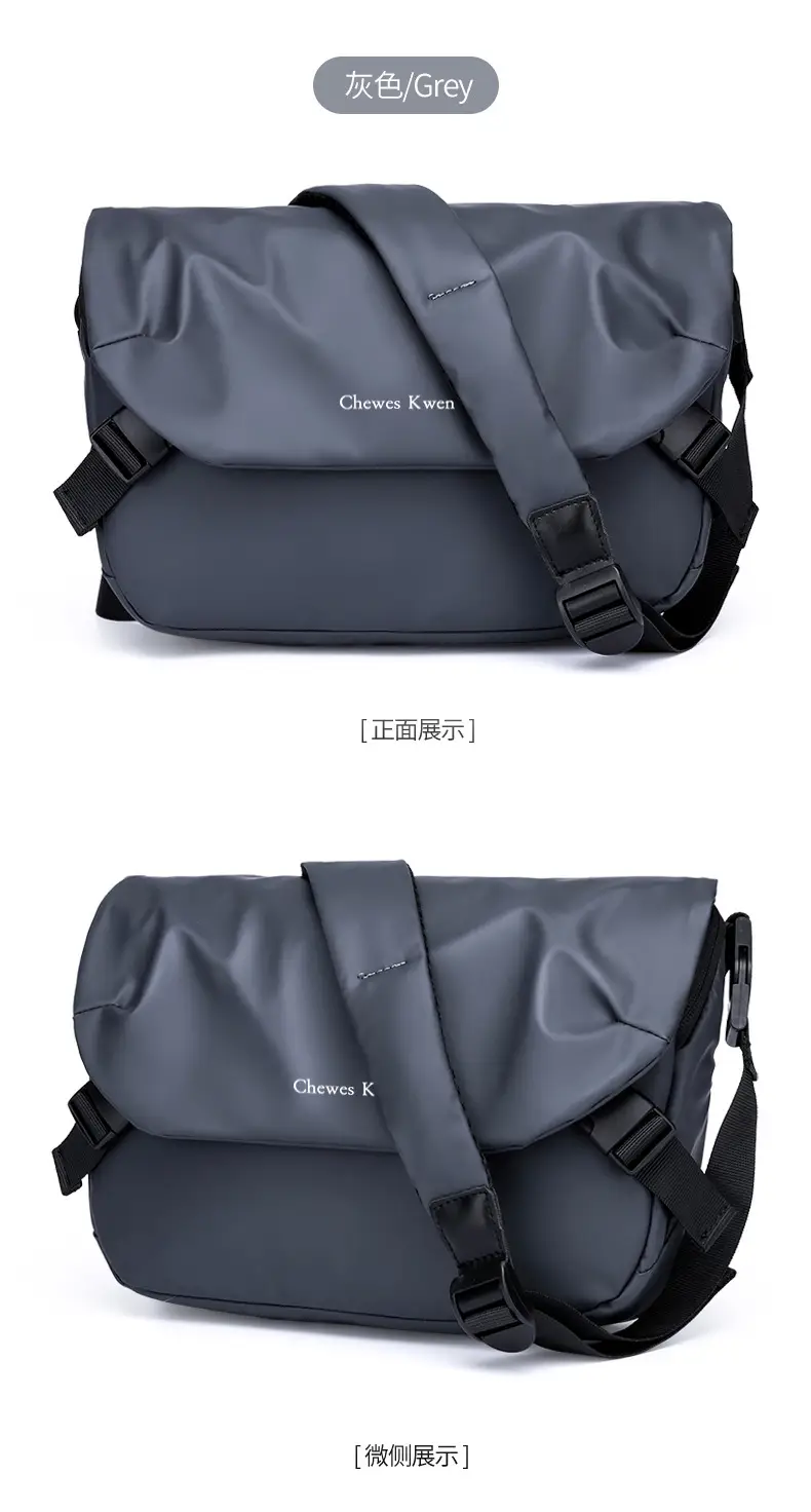 Men's Casual Messenger Bag Black Shoulder Bag — feature 23