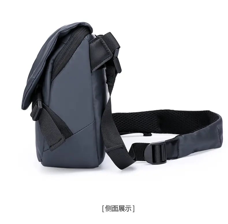 Men's Casual Messenger Bag Black Shoulder Bag — feature 24