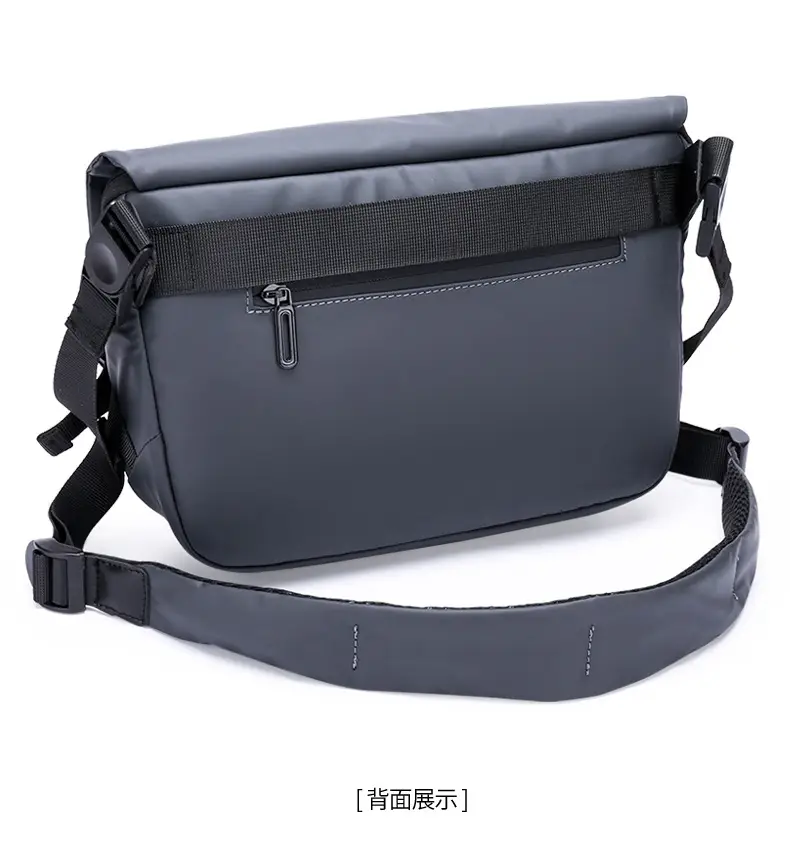 Men's Casual Messenger Bag Black Shoulder Bag — feature 25