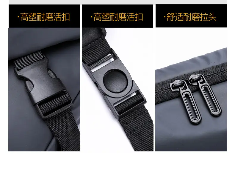 Men's Casual Messenger Bag Black Shoulder Bag — feature 3