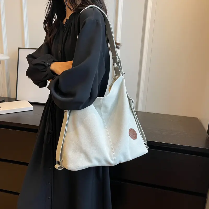 Canvas Shoulder Bag Women Large Capacity Artistic Retro Design - Image 6
