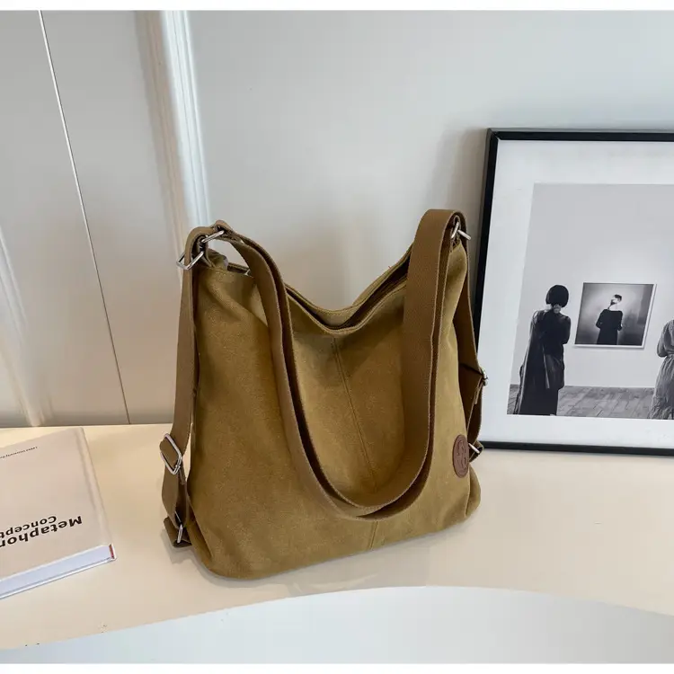 Canvas Shoulder Bag Women Large Capacity Artistic Retro Design — feature 13