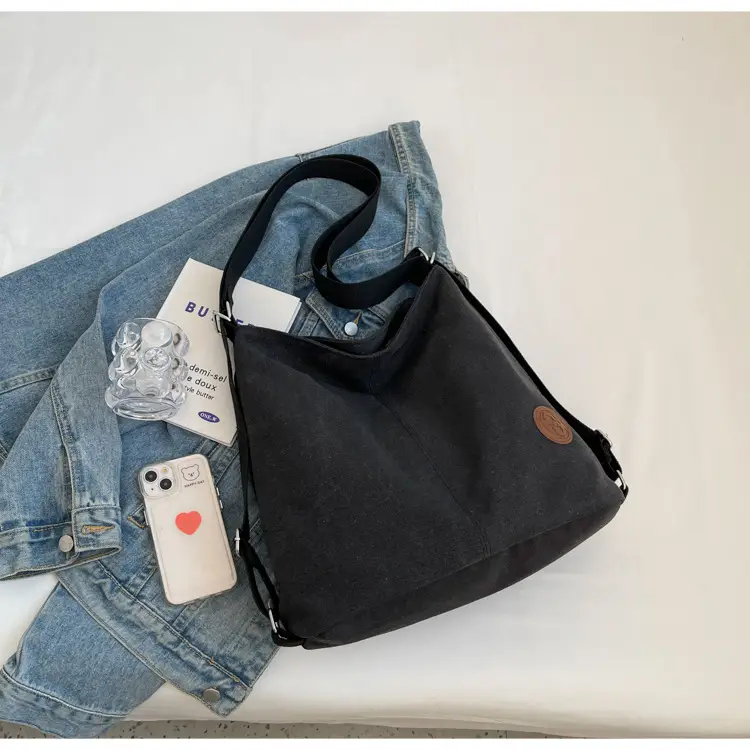 Canvas Shoulder Bag Women Large Capacity Artistic Retro Design — feature 14