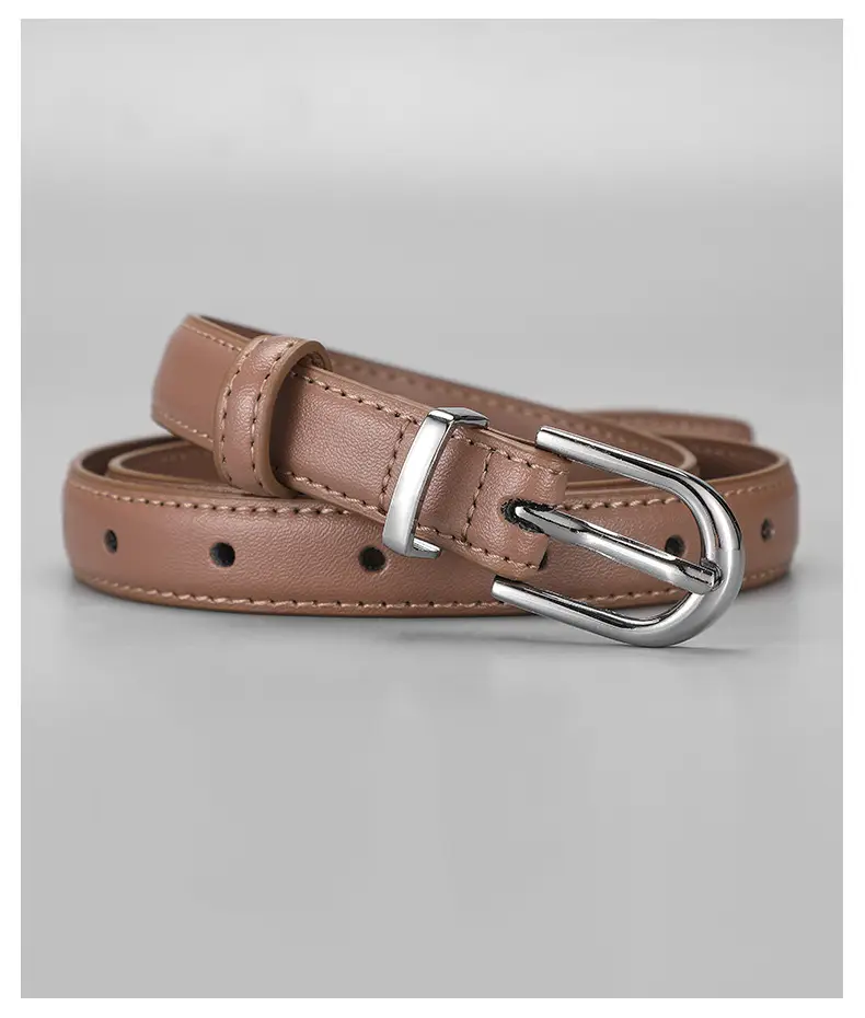 New Women's Black Leather Belt with Pin Buckle β feature 12