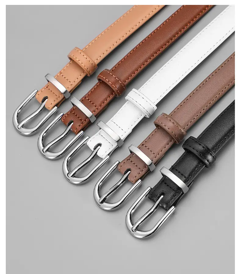 New Women's Black Leather Belt with Pin Buckle β feature 14