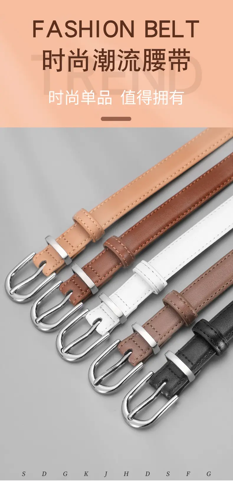 New Women's Black Leather Belt with Pin Buckle β feature 2