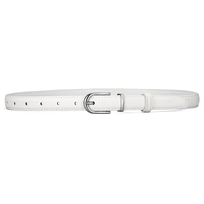 New Women's Black Leather Belt with Pin Buckle - Image 2