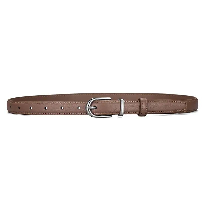 New Women's Black Leather Belt with Pin Buckle - Image 5