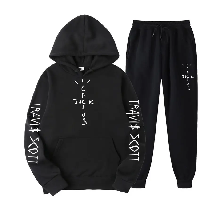 Men's Blue Travis Scott Hoodie Pants Set 230g - Image 2