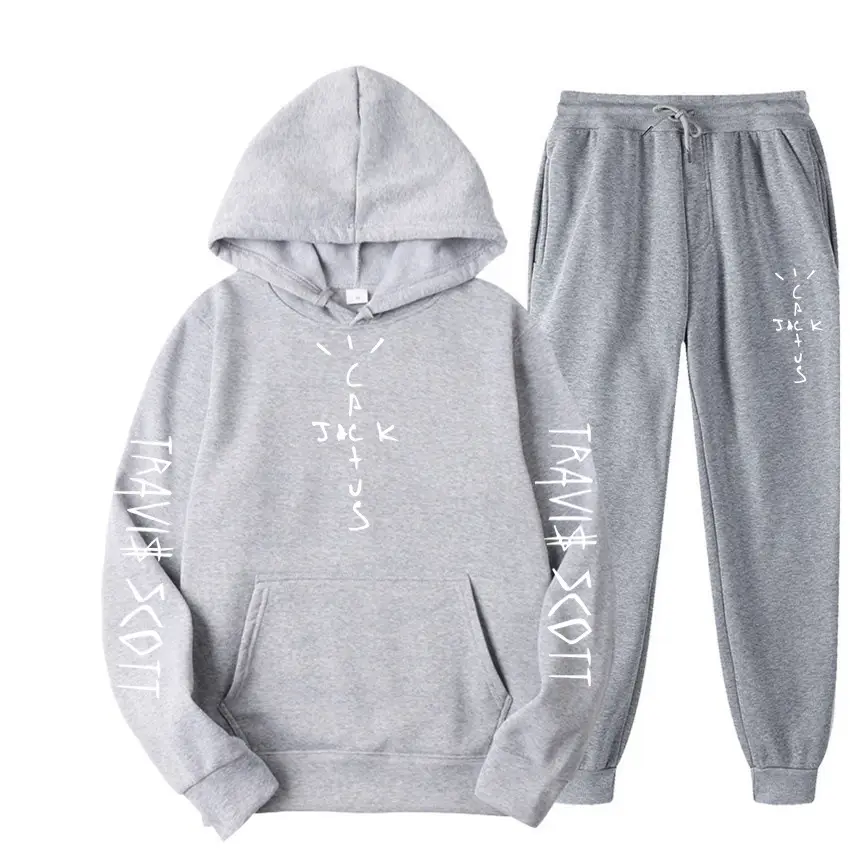 Men's Blue Travis Scott Hoodie Pants Set 230g - Image 3