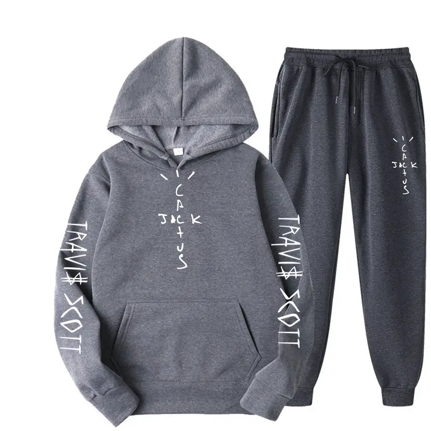 Men's Blue Travis Scott Hoodie Pants Set 230g - Image 4