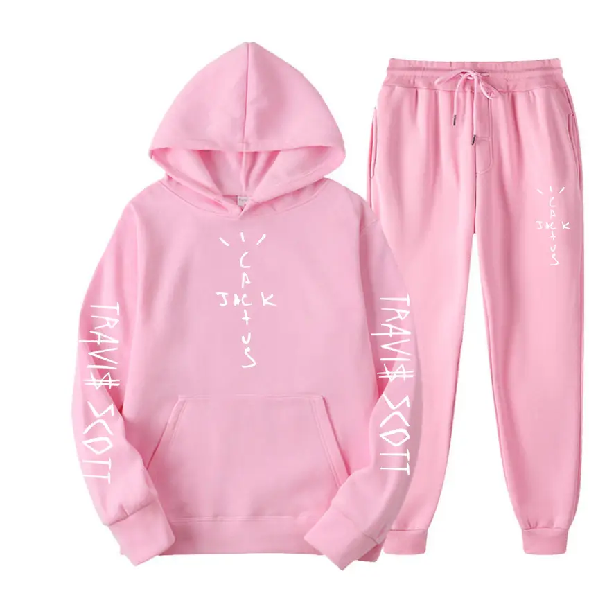 Men's Blue Travis Scott Hoodie Pants Set 230g - Image 8