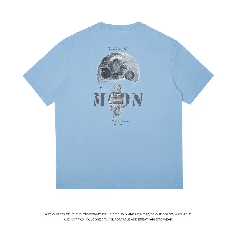 Men's Cartoon Printed Pure Cotton T-Shirt Black - Image 7