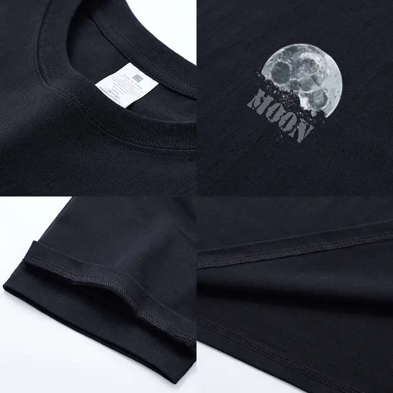 Men's Cartoon Printed Pure Cotton T-Shirt Black - Image 8