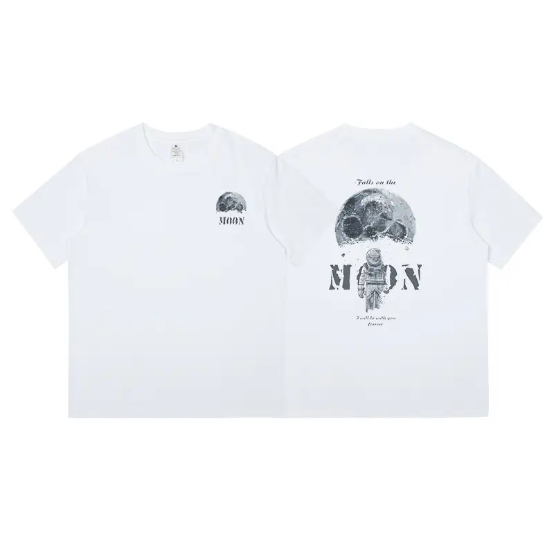 Men's Cartoon Printed Pure Cotton T-Shirt Black - Image 9