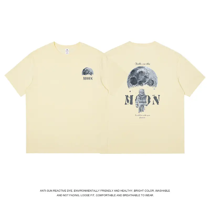 Men's Cartoon Printed Pure Cotton T-Shirt Black - Image 4