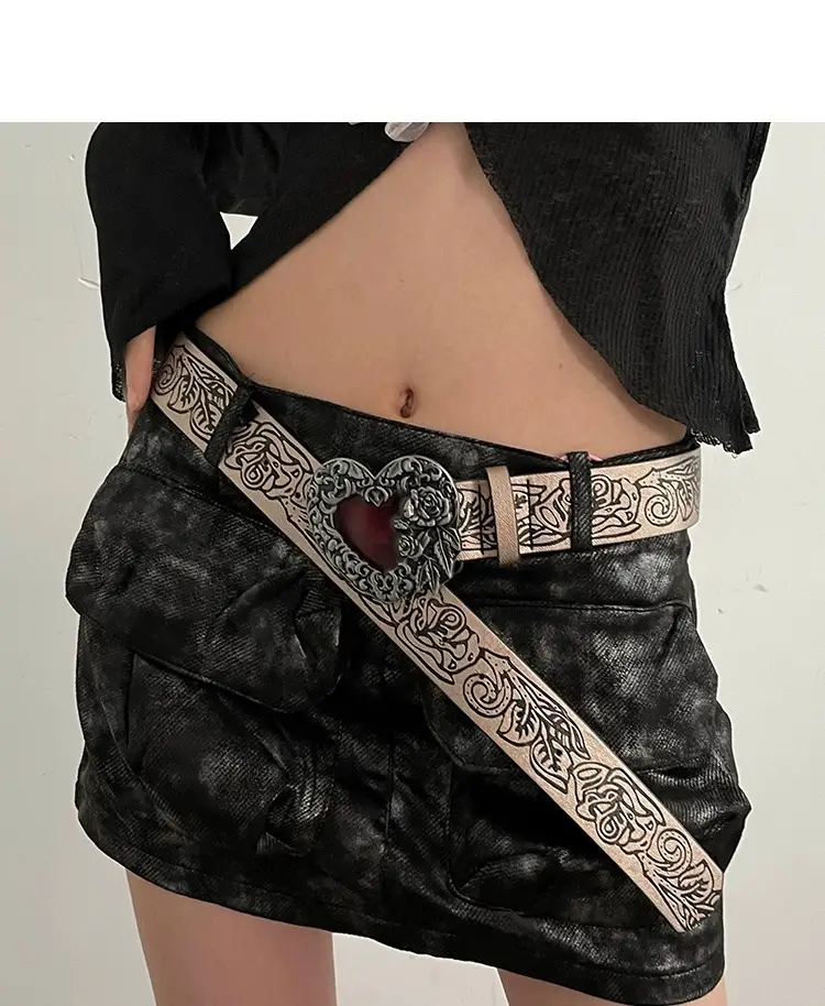Women Black Velvet Belt with Embroidered Detail β feature 13