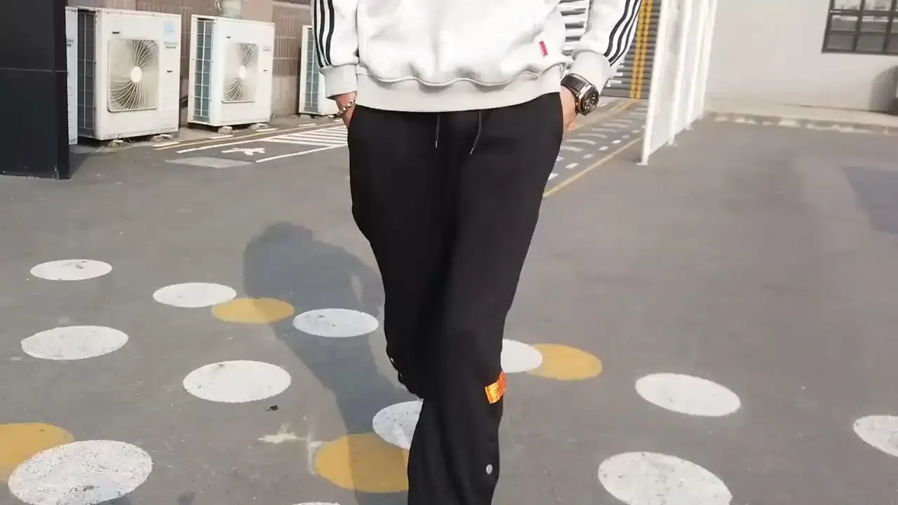 Men Fleece Lined Casual Pants Black Loose Toe Winter — feature 5