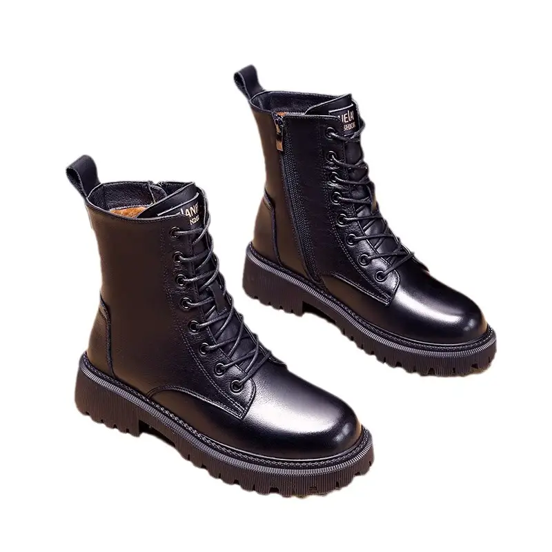 Women's Snow Boots 2026 New Model, Fleece-Lined, Thickened, Mid-Calf, Water-Resistant, Slip-Resistant, Integrated Leather and Fur, Winter Warm Cotton Boots - Image 5