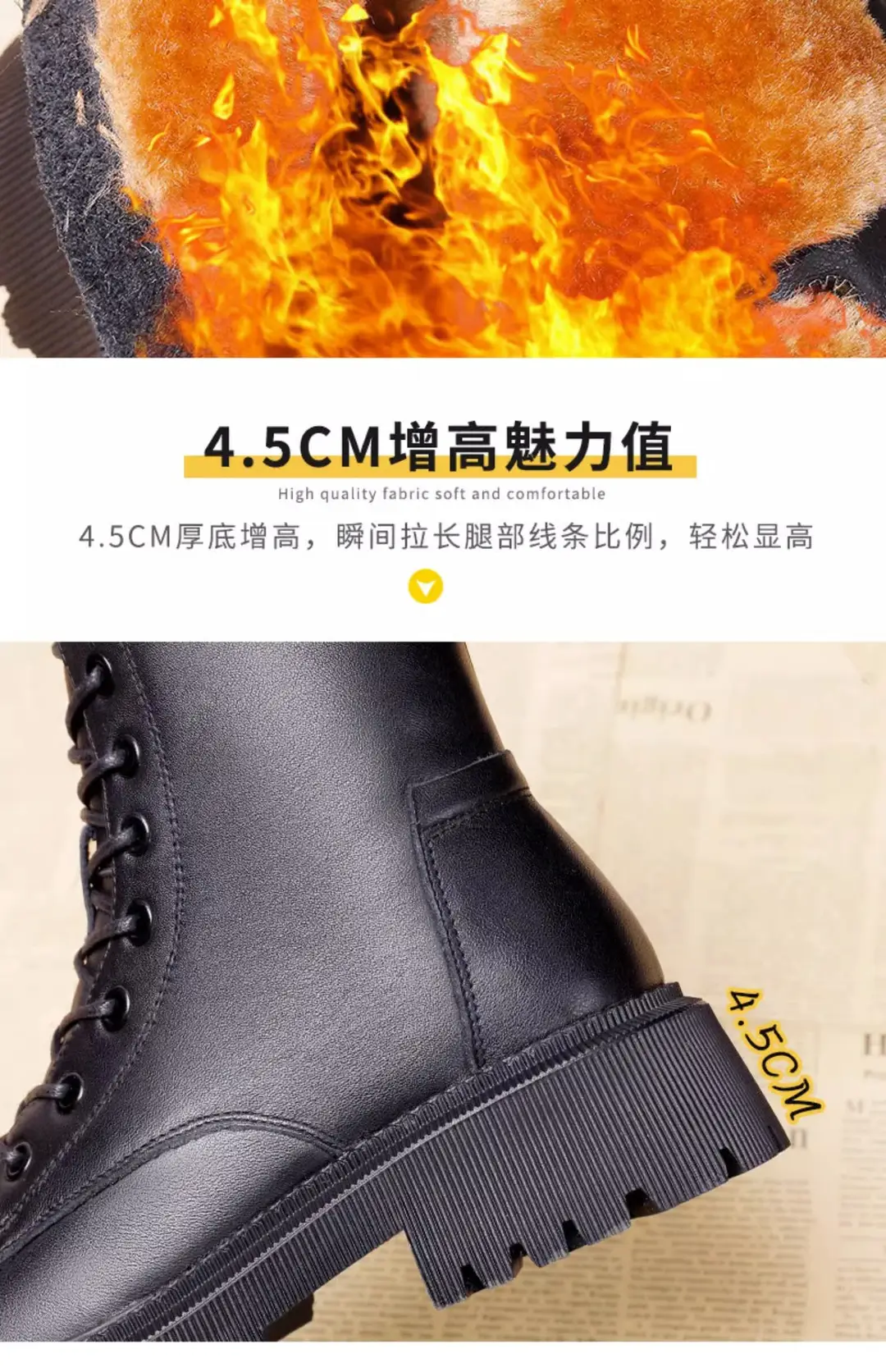 Women's Snow Boots 2026 New Model, Fleece-Lined, Thickened, Mid-Calf, Water-Resistant, Slip-Resistant, Integrated Leather and Fur, Winter Warm Cotton Boots — feature 10