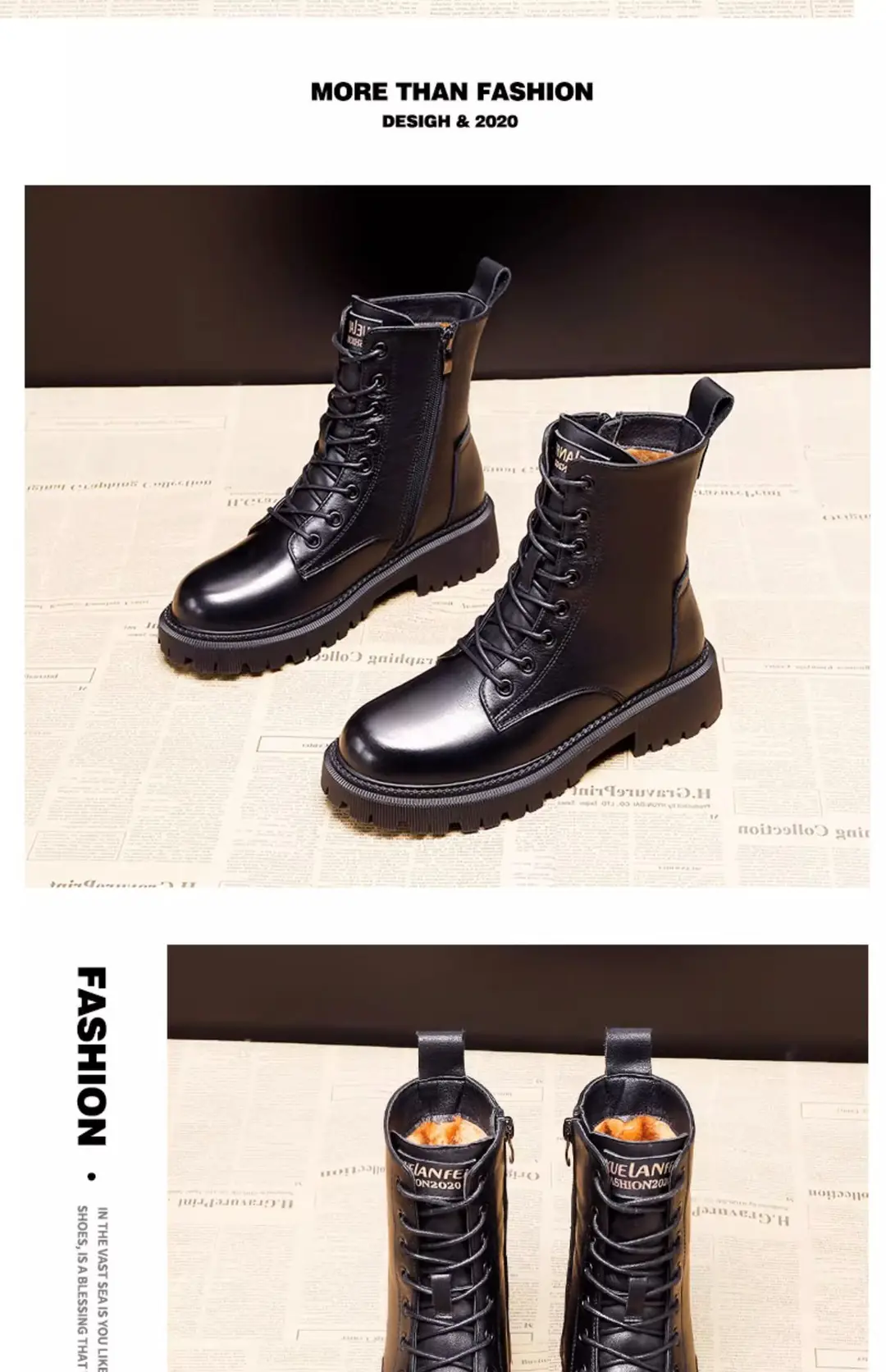 Women's Snow Boots 2026 New Model, Fleece-Lined, Thickened, Mid-Calf, Water-Resistant, Slip-Resistant, Integrated Leather and Fur, Winter Warm Cotton Boots — feature 13