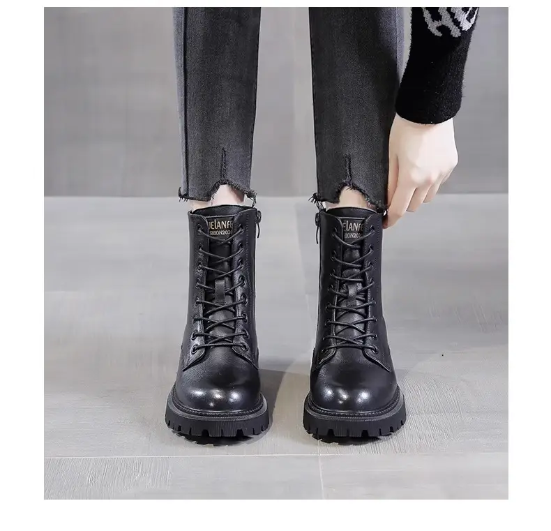 Women's Snow Boots 2026 New Model, Fleece-Lined, Thickened, Mid-Calf, Water-Resistant, Slip-Resistant, Integrated Leather and Fur, Winter Warm Cotton Boots — feature 19