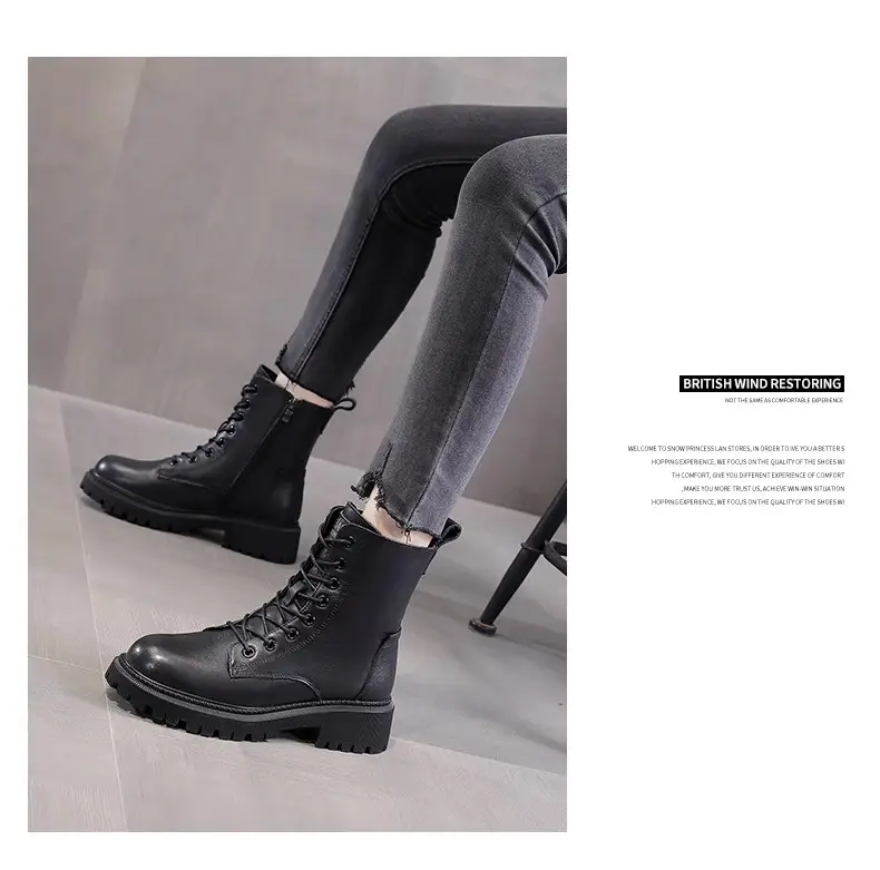 Women's Snow Boots 2026 New Model, Fleece-Lined, Thickened, Mid-Calf, Water-Resistant, Slip-Resistant, Integrated Leather and Fur, Winter Warm Cotton Boots — feature 20