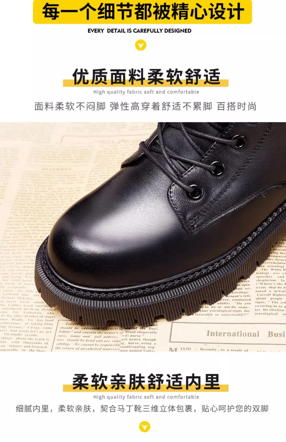 Women's Snow Boots 2026 New Model, Fleece-Lined, Thickened, Mid-Calf, Water-Resistant, Slip-Resistant, Integrated Leather and Fur, Winter Warm Cotton Boots — feature 8