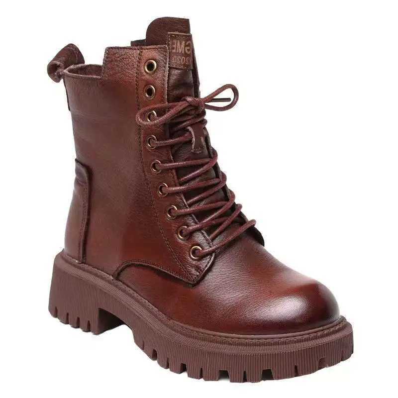 Boots Women's British Style Short Boots 2025 Autumn and Winter K-Style Fleece-Lined Thickeneded Versatile Thick-Soled Boots Ins Trbottom - Image 9