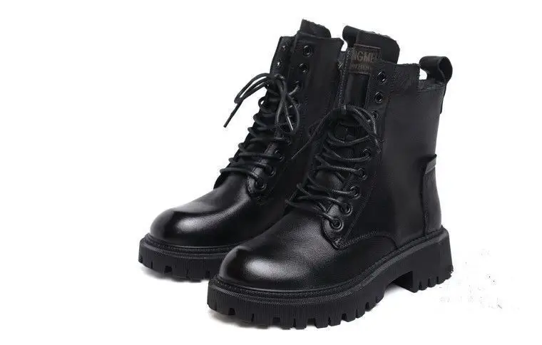 Boots Women's British Style Short Boots 2025 Autumn and Winter K-Style Fleece-Lined Thickeneded Versatile Thick-Soled Boots Ins Trbottom — feature 20